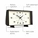 NEWGATE® Wideboy Alarm Clock | Rectangular Retro Design | Mocha Brown | Mid Century dial | Ideal for Bedside, Desk, Mantel or Shelf | Retro Bedroom & Office Accessory