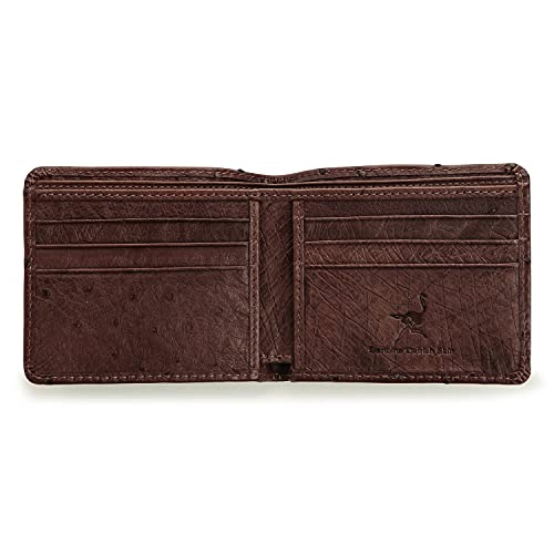 Dark Brown Real Ostrich Skin Leather Mens Wallet4