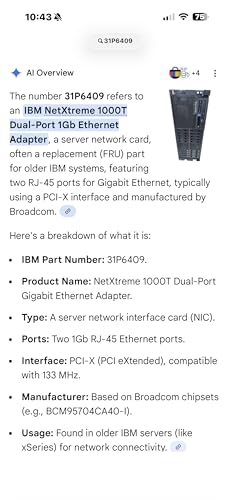 Tarjeta de red INTERWEB de reemplazo para IBM 31P6409 y 31P6401, NETXTREME 1000T, dual puerto, PCI-X, para servidores xSeries 236 miniatura 4