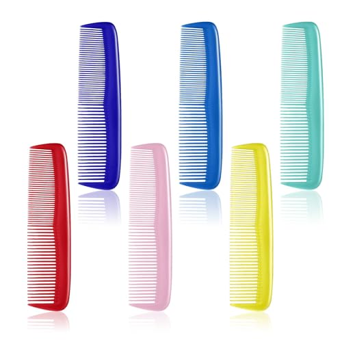 Funalix Juego de 12 Piezas Peines de Bolsillo con Dientes Finos, Peines de Pelo de Plástico, Peine de Púas Finas para Peluquería, Viaje y Uso Diario (multicolor)