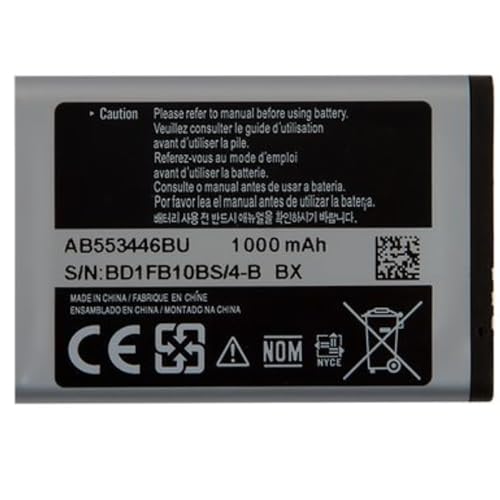 Image of Original AB553446BUCINU Battery for Samsung Galaxy B100 B2100 C3300K C5212 E1110 i320 M110 L258 (1000 mAh) with 1 Year Replacement Warranty