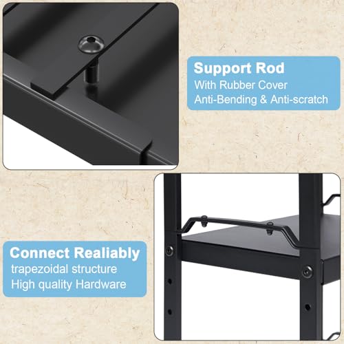 Image of 1 Pack Expandable Cabinet Countertop Shelves, Stackable Shelves Organizers For Kitchen Cabinet Countertop Storage, Adjustable Counter Cupboard Pantry Organizer Shelf Rack Stand, Length:25.5 inch