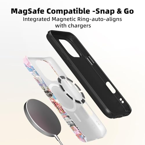 Lumen for iPhone 16 Pro Case, Compatible with Magsafe, Hard Shell Cover with Camera Protection for Girls Women - Abstract Leopard Bow Summer Watercolor Disco Coastal Preppy Collage Vogue Aesthetic by LumenCaseCo. - Used condition - Image 5