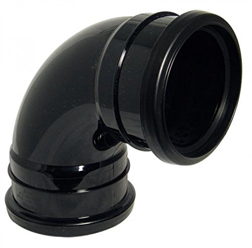 FLOPLAST 110mm Ring Seal Soil 92.5 Degree Double Socket Bend - Black - Pack of 2