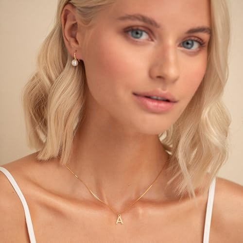 SLOONG Initial Necklaces for Women Teen Girls, 18K Gold Plated Necklace Dainty A - Z Pendant Personailzed Necklace Cute Initial Letter Necklace Gold Jewelry Gifts3
