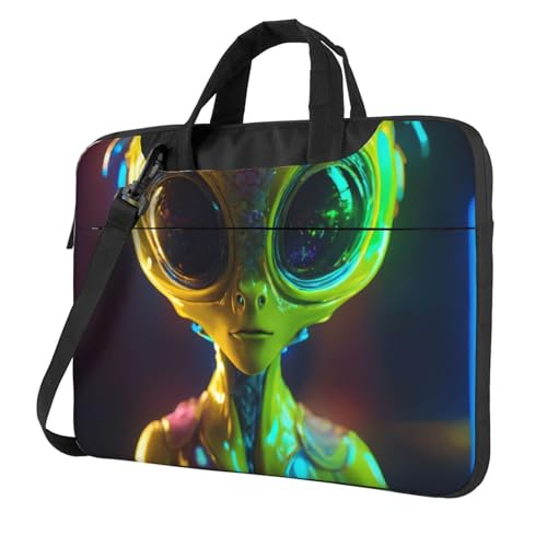Bolsa para laptop con estampado de planeta alienígena y correa ajustable
