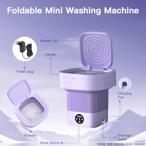 IKERIA-SeMi-AuToMa-TiC FoLdInG 9L SmAlL MiNi WaShInG MaChInE WiTh DrYeR DeEp CLeAnInG FoR UnDeRwEaR WaShINg MaChInE3 (AB5) 5 414TGXgmcRL