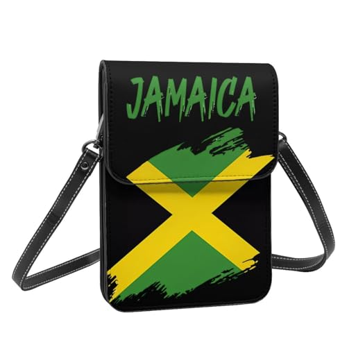 Forever Jamaica Jamaican Flag Leather Crossbody Phone Purse for Women Cute Wallet Bags Lightweight Mini Sling Bag2
