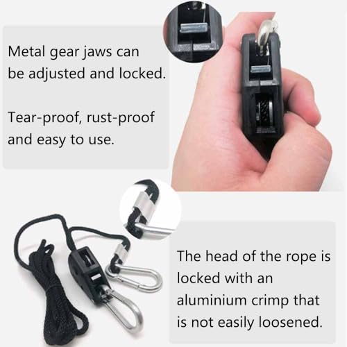4 Pack Ratchet Hanger, Adjustable Ratchet Hanger Rope, 1/8 Inch - Image 4