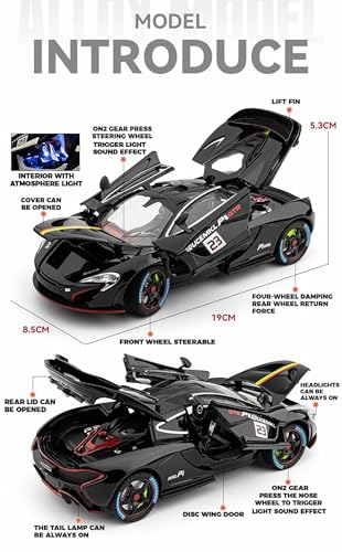 Image of Magicwand 1:24 Scale Die-Cast Mcllaren P1 GTR【Large】【Box Packing】 with 4 Openable Doors,Pull Back Action,Lights,Music【Random Color】【Pack of 1】