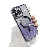 Magnetic for iPhone 16 Pro Max Case, [Compatible with MagSafe] [Full Camera Protection] Clear Glitter Gradient Sparkle Luxury Slim Phone Cases for iPhone 16 Pro Max, Shockproof Case for Women Girls -  Dawkoi