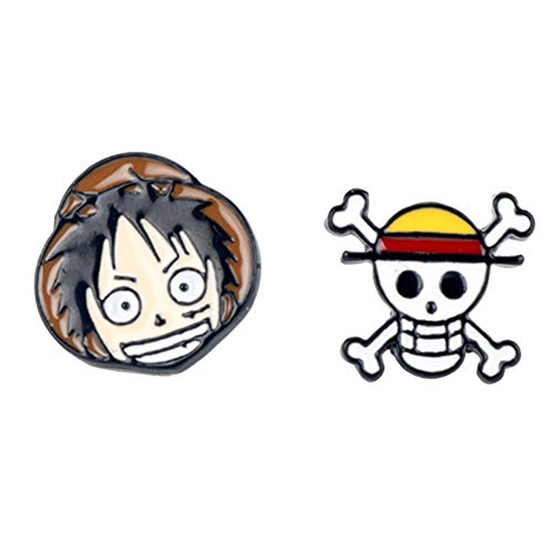 Cotrdocigh 1Pair One Piece Luffy Earring, Animación japonesa Pendientes de metal Personalidad...