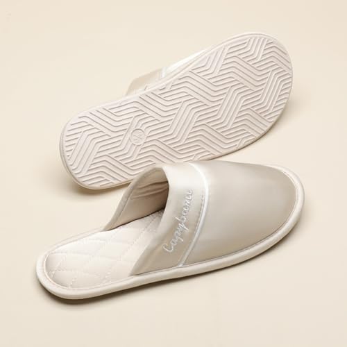 Premium Luxury Silk Satin All Seasons Comfort Silent Sole Women's House Slippers Non Slip Indoor Soft Home Slip On Shoes3