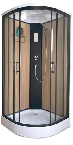 シャワーユニット ボックス コーナータイプ【DP-C03B】 簡易シャワー 組立タイプ シャワーブース ライト・換気扇付