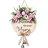 Welcome Sign for Front Door Decor for Hanging Farmhouse Porch Outdoor Wall Door Signs for Home for Spring Summer Fall All Seasons All Holiday