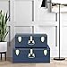 Vixdonos Decorative Large Metal Box Storage Trunk Chest Set of 2 College Dorm Organizer with Hardware Hasps and Handle for Home Deocr,23.7X14.2X9.5 Inches,Dark Blue