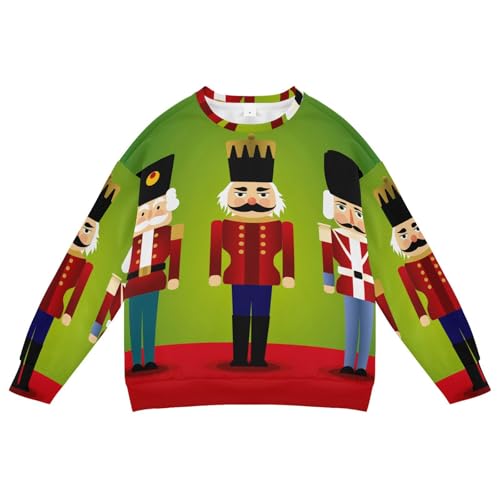 Aflyko Kids' Sweatshirt Nutcracker Trio Soldier Toddler Infant Long Sleeve Shirt Adorable Tops All-Over Print Cute Winter Holiday Festive Outfit, 5T Multicolored