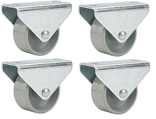 4 Stk. Möbel-Bockrolle 15x14mm Kunststoff-Rad grau