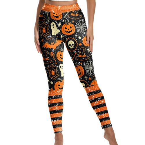 Pantalones elásticos de cintura alta para entrenamiento leggings de Halloween cómodos anti rozaduras