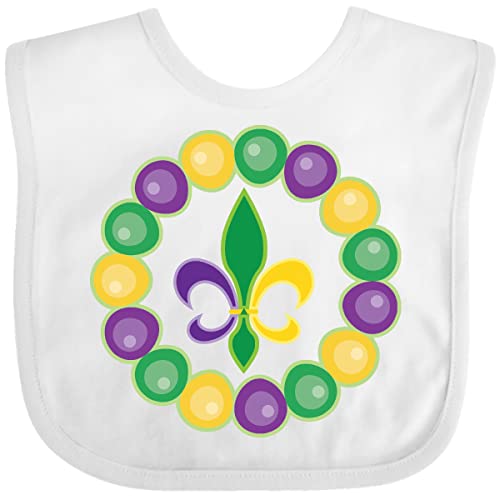 inktastic Mardi Gras Beads and Fleur De Lis Baby Bib