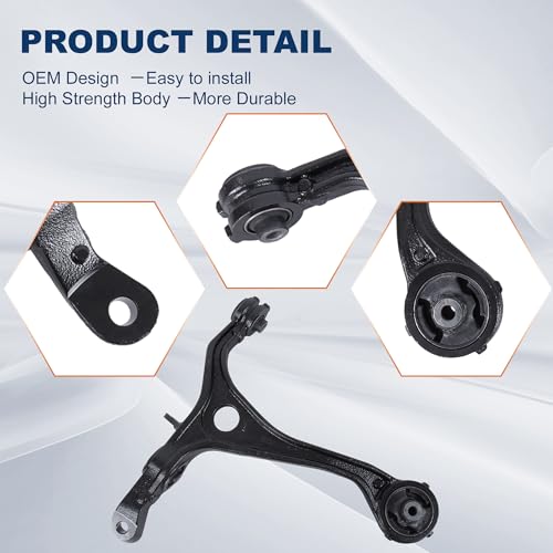 Image of KUIPERAUTO 12PCS Suspension Kit Front Upper Lower Control Arm,Sway Bar Links,Outer Inner Tie Rod End Compatible with 2003-2007 Honda Accord /2004-2008 Acura TSX with Ball Joint