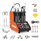 CMTOOL 12 Functions Ultrasonic Fuel Injector Cleaner Tester Machine, 70W 4-Cylinder Injector Cleaning & Testing Kit, 9 Test Modes, No-Dismantle Reverse Flush Cleaning, for Car Motorcycle EGI Vehicles