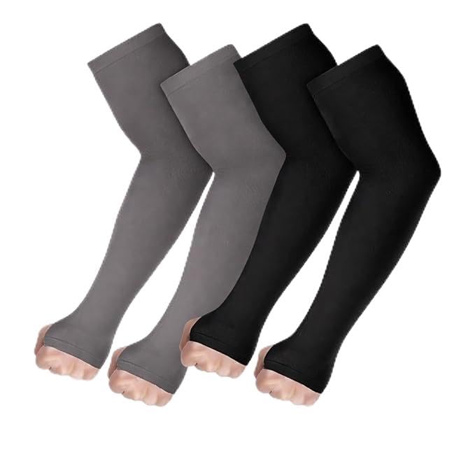 Arm Sleeves for Men & Women| UV Protection, Cooling Fabric, Sweat-Wicking | Stretchable Compression Arm Covers for Sports, Driving & Outdoor Use(Combo of 2 Pack)-image-19