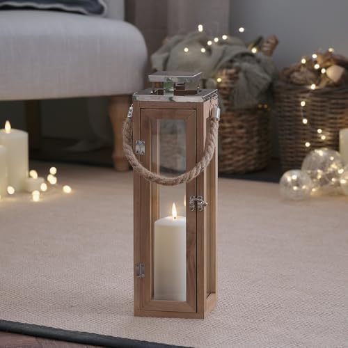 Lights4fun Large Nautical Wooden Decorative TruGlow® LED Candle L...