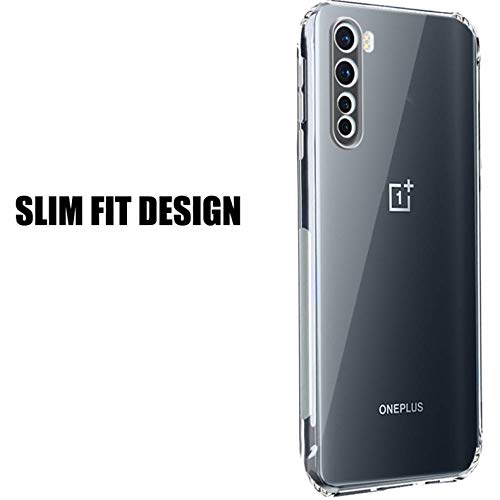 Image of WOW IMAGINE Transparent Crystal Clear OnePlus Nord Back Cover Case | Shock Proof Soft TPU Case | Cushioned Edges for Ultimate Protection Bumper Case for OnePlus Nord 1+Nord - Transparent