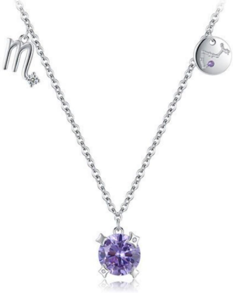 Collier Pierre de Naissance en Argent avec Pendentif Horoscope Lumineux