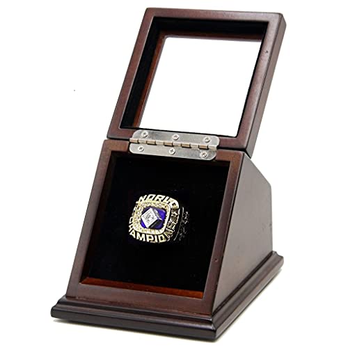 1 Slot Championship Rings Wooden Display case Shadow Box with Slanted Glass Window for Football Rings Basketball Hockey Sports Championship Rings - Rings are Not Included