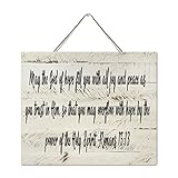 Photo Gallery nabrand targa rustica per la casa con scritta "may the god of hope fill you with all joy and peace" antica da parete in legno con citazioni, cartello da tavolo per finestra da tavolo, 32 x 30 cm Photo Gallery nabrand targa rustica per la casa con scritta "may the god of hope fill you with all joy and peace" antica da parete in legno con citazioni, cartello da tavolo per finestra da tavolo, 32 x 30 cm