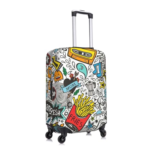 Comic Art Print Luggage Suitcase Cover Protector Luggage Washable Covers With Concealed Zipper3