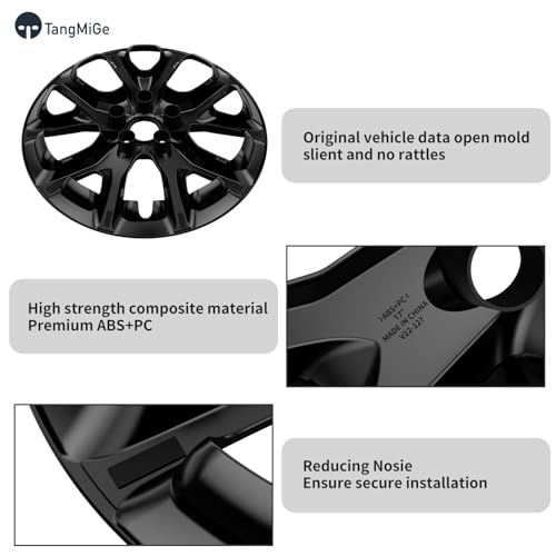 TangMiGe 4-Pack Wheel Skins Compatible with Jeep Cherokee 2014 2015 2016 2017 2018, 17 inch 17" Alloy Wheel, Wheel Cover by TangMiGe - Image 6