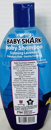 Image of Cartoon Character baby shark, Gentle Baby Shampoo, Fragrance Lavender, Paraben Free, 10 fl oz