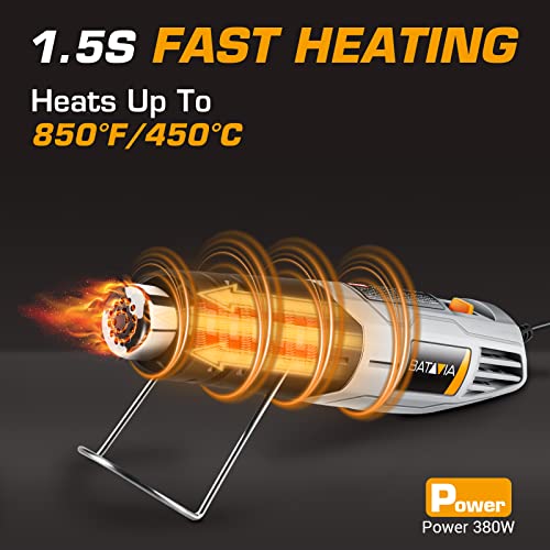 BATAVIA-Mini-Heat-Gun-for-Crafts-380W-Hot-Air-Gun-with-2-Temp-480850250-450-and-68FT-Cable-for-Shrink-Tubing-Epoxy-Resin-Vinyl-Wrap-Soldering-Candle-Making-Wood-Burning-BHG0060