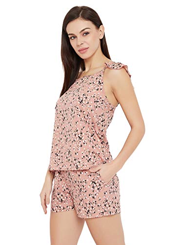 Image of Clovia Women's Crepe Print Me Pretty Cami Top & Shorts
