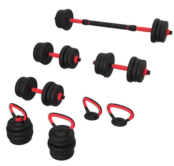 Fitness Set Pesi 2 in 1 Manubrio e bilanciere Regolabili da 40 kg