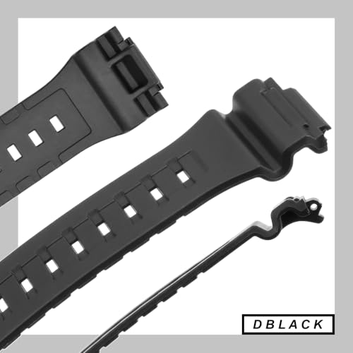 Image of DBLACK ''CDS17'' 18mm Resin Watch Strap / / Compatible Strap For Casio DW-291H Watch Model (Black)