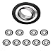 10 Unidades Wonderlamp - Foco empotrable Classic Redondo con Portalámparas GU10, Ángulo basculación 30°, 230V, Diametro 9.3 x 2.5 cm, Negro
