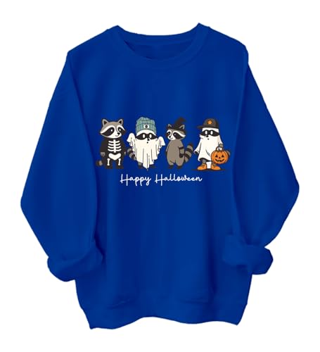 Cute Raccoon Ghost Sweatshirt Happy Halloween Sweatshirt Cute Raccoon Ghost Shirt Long Sleeve Adult Shirt