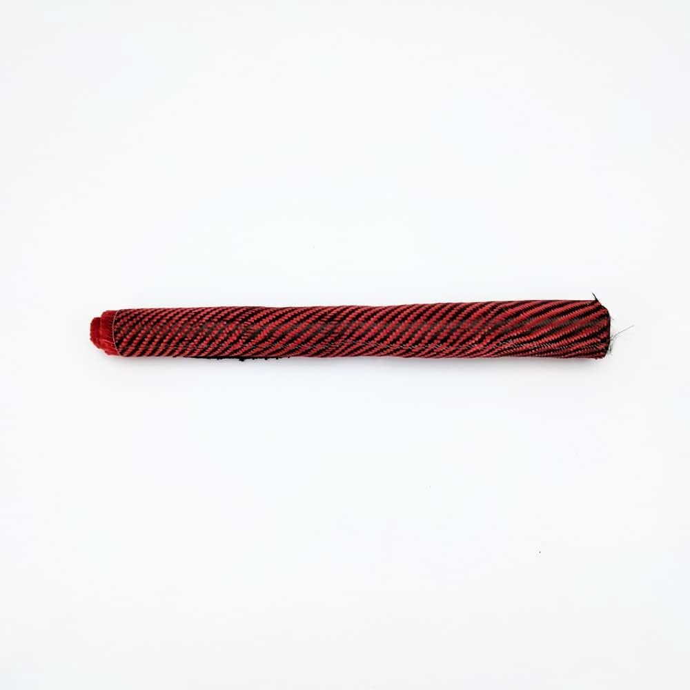 12" X 60" Carbon Fiber Fabric Cloth 3k 2x2 Twill Weave Fabric 220gsm Black & Red