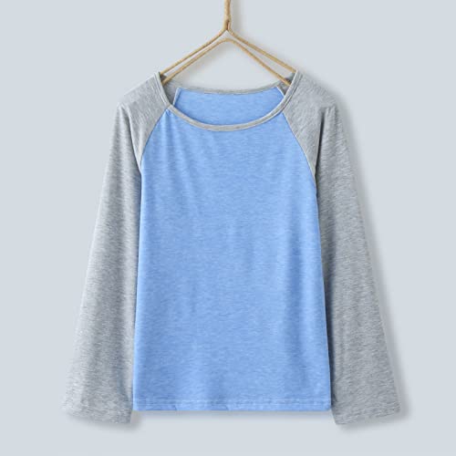 Girls Shirts for Kids Sleeve Raglan Sleeve T Shirts Crewneck Tunic Tops Kids Teen Color Block Tee2