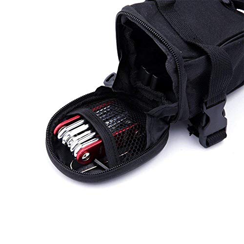 Image of WOTOW Bike Repair Tool Kit & Bike Saddle Bag, 14 in 1 Bike Chain Tool Hex Key Wrench Maintain Accessories Multitool Set with Portable Under Seat Bag for Road Mountain Commuter Bicycle