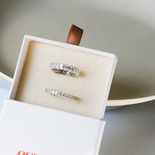 Espere 7 1/2 Ctw Oval Cut Cz Eternity Ring | Womens Wedding Band Stacking Ring Rhodium Plated Size 6 #TOP5