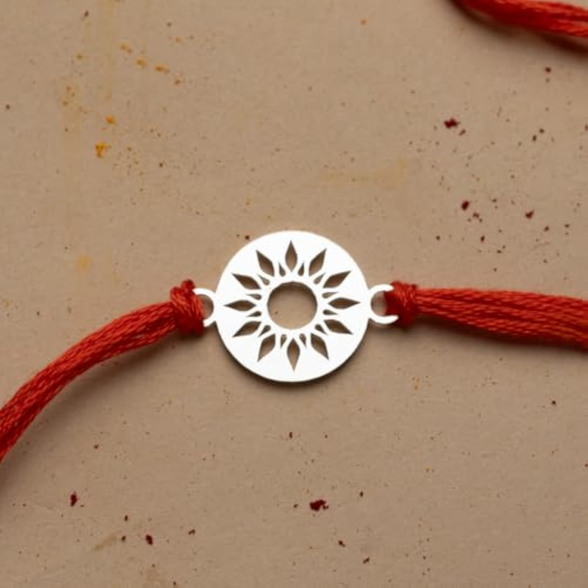 925 Sterling Silver Surya Chakra Rakhi for Brother, Handcrafted