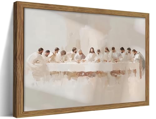 Framed Last Supper Wall Art, Religious Christian Posters Print, Christian