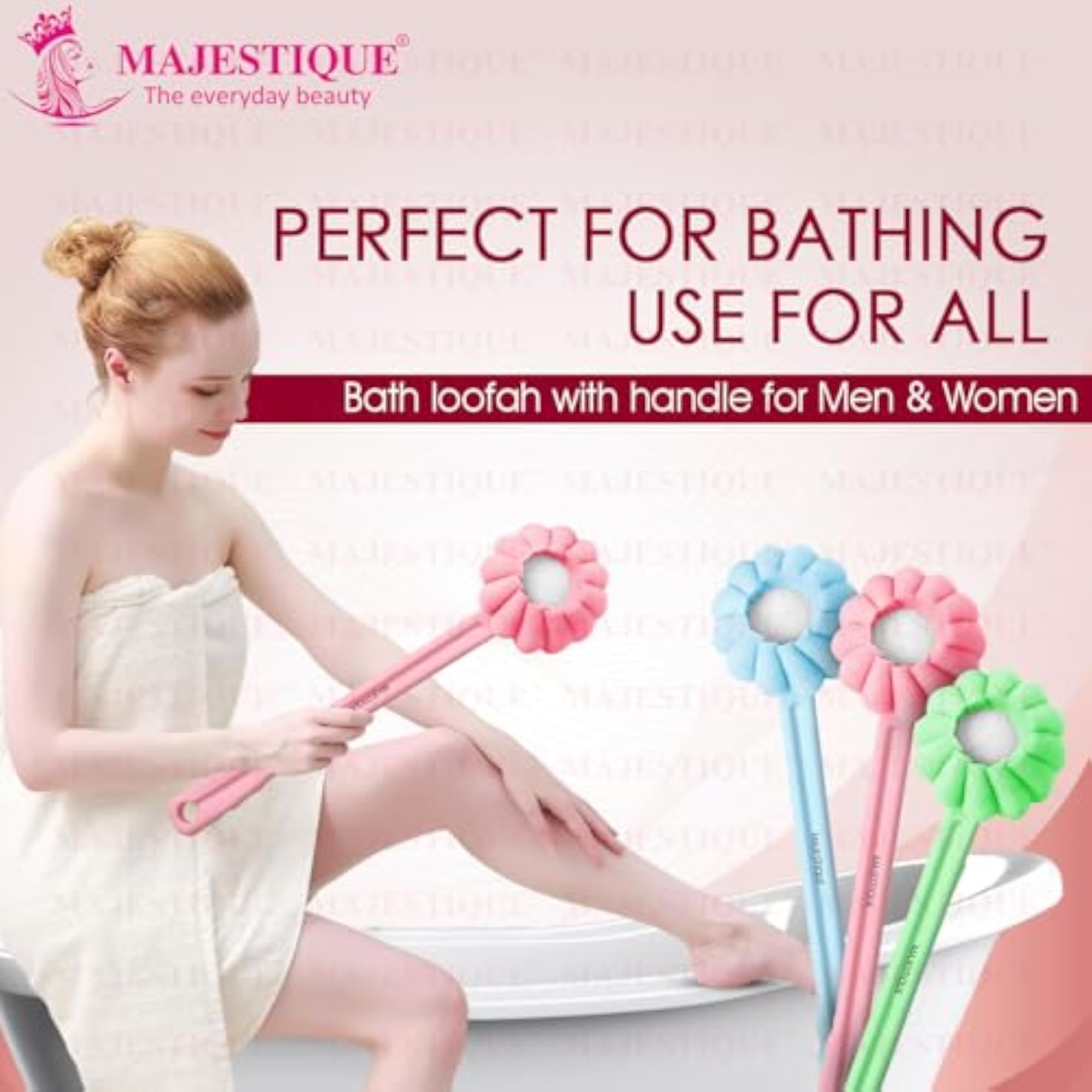 Long Handle Flower Body Wash Sponge