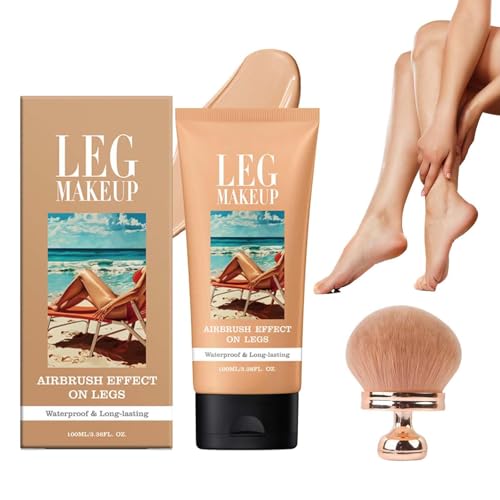 Miracle De Paris Leg Makeup, Miracle De Paris Body Coverage Perfector, All Over Complexion Perfector With Brush For Legs, Waterproof Long-Lasting Sweat-Proof...