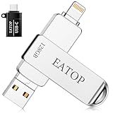 EATOP Flash Drives 128GB Intended for iPhone 15, Memory Stick Storage for Photos and Videos, USB External Memory Storage Flash Drive Compatible with iPhone iPad Android and Computers (Silver)